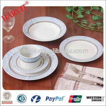 Royal Blue and White Round Dinnerware Set
